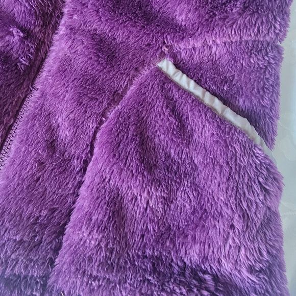 Snuggly Lands End purple fleece jacket kids sz 14 - Picture 8 of 11